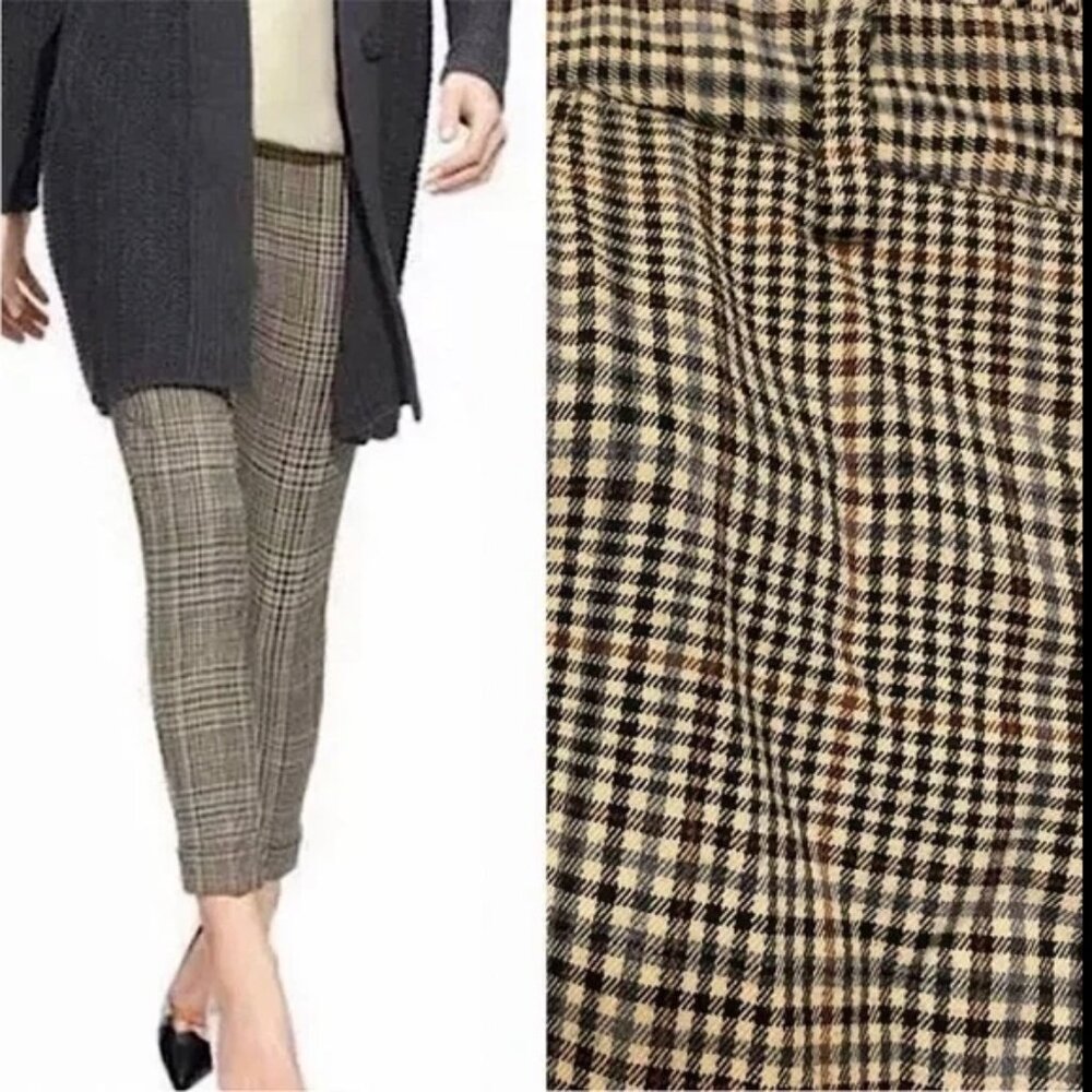 CAbi 573 Plaid Hatter Crop Pants Size 4